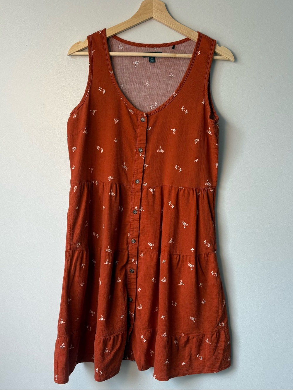 TOAD & CO. Manzana Tiered Tank Dress-Rust ditsy print-size Medium